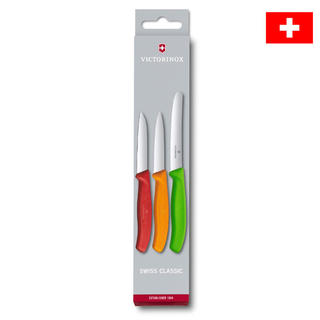 Stalowe noże kuchenne VICTORINOX SWISS CLASSIC z kolorowymi rękojeśćmi 3 szt. 1