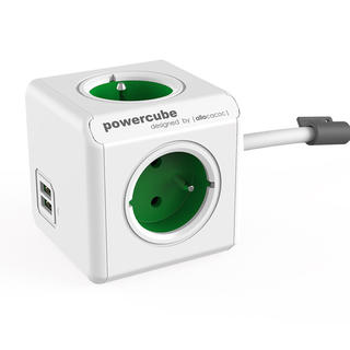 Rozgałęźnik PowerCube Extended USB zielony