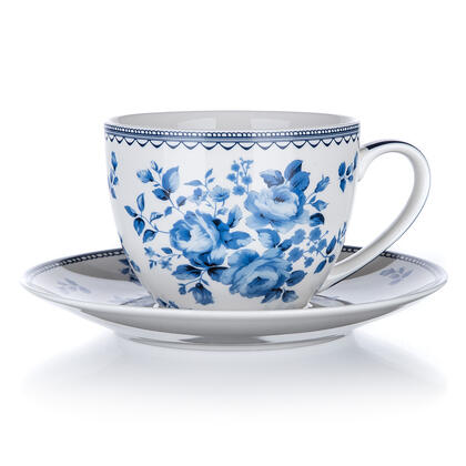 Filiżanka ceramiczna ze spodkiem BLUE FLOWER 280 ml 1