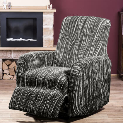 Bi-elastyczne pokrowce UNIVERSO NOWE cieniowane czarno-białe, fotel relaks (sz. 70 - 90 cm) 1