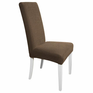 Elastyczne pokrowce CARLA brąz, krzesła z oparciem 2 szt. 40 x 40 x 60 cm
