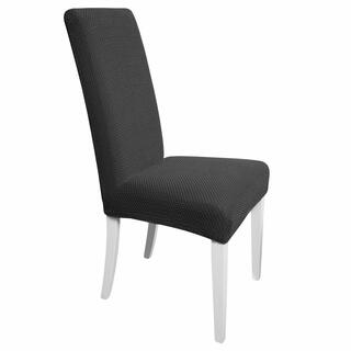 Elastyczne pokrowce CARLA szare, krzesła z oparciem 2 szt. 40 x 40 x 60 cm