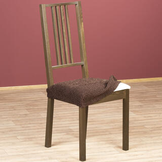 Luksusowe elastyczne pokrowce ZAFIRO czekoladowy brąz, krzesła - siedzisko 2 szt. 40 x 40 cm