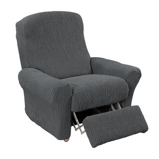 Super streczowe pokrowce GLAMOUR szare, fotel relaks (sz. 70 - 90 cm)