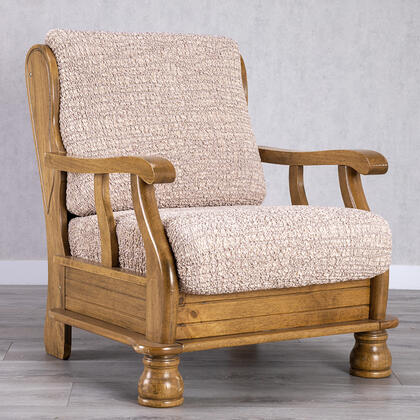 Bi-elastyczne pokrowce GRAFITI NOWE beżowe, fotel z drewnianymi bokami (sz. 40 - 70 cm) 1