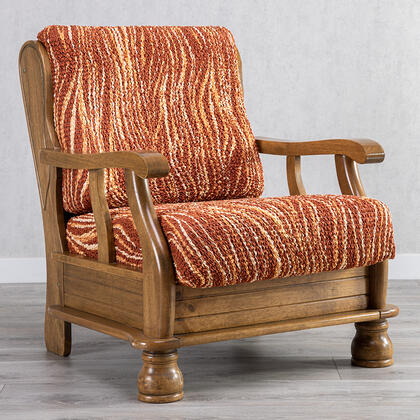 Bi-elastyczne pokrowce UNIVERSO NOWE cieniowane cegła, fotel z drewnianymi bokami (sz. 40 - 70 cm) 1