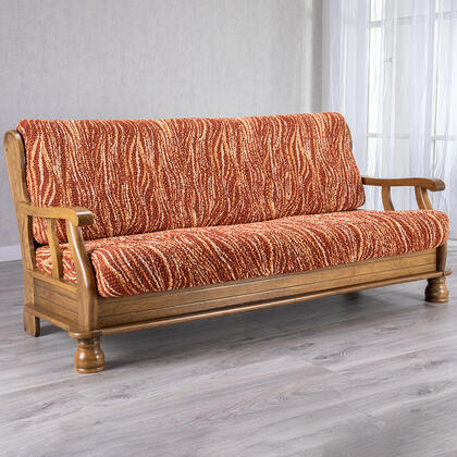 Bi-elastyczne pokrowce UNIVERSO NOWE cieniowane cegła, kanapa trzyosobowa z drew. bokami (sz. 150 - 200 cm) 1