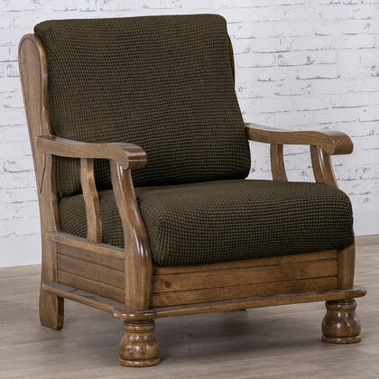 Super streczowe pokrowce NIAGARA tytoniowe, fotel z drewnianymi bokami (sz. 50 - 80 cm) 1