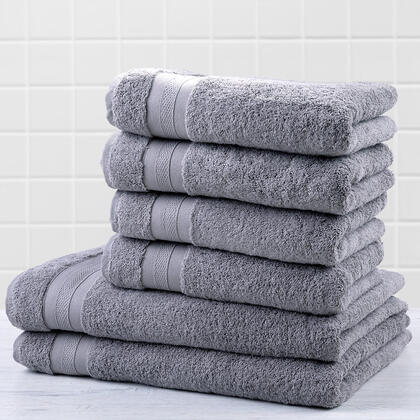 Zestaw ręczników frotte i ręczników kąpielowych MEXICO szary 6 szt.