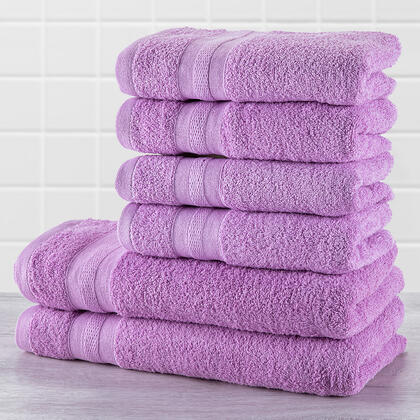 Zestaw ręczników frotte i ręczników kąpielowych MEXICO jasnofioletowy 6 szt.