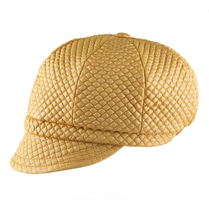 Damska czapka z daszkiem pikowana musztardowa