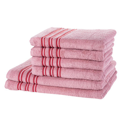 Zestaw ręczników frotte i ręczników kąpielowych FIRUZE staroróżowy 6 szt.