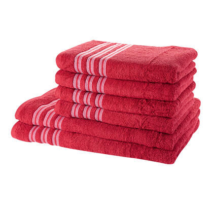 Zestaw ręczników frotte i ręczników kąpielowych FIRUZE bordo 6 szt.