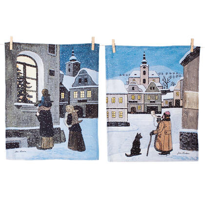Ścierki bawełniane Matějovský LADA Zimowy krajobraz 50 x 64 cm 2 szt. 1