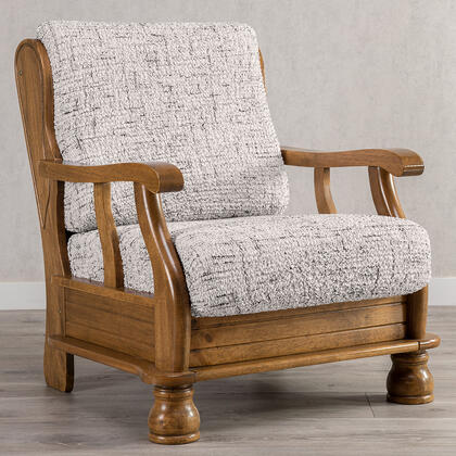 Bi-elastyczne pokrowce VITTORIA śmietankowe, fotel z drewnianymi bokami (sz. 40 - 70 cm) 1