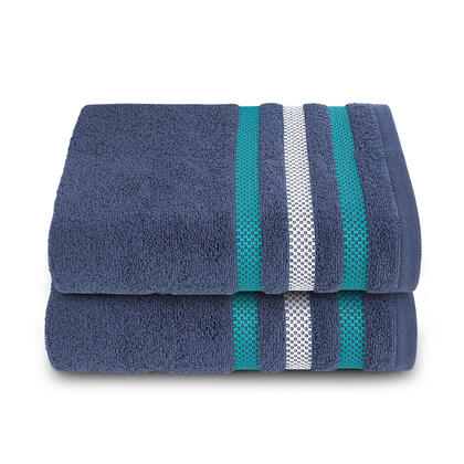 Komplet ręczników frotte 2 sztuki GRACIE niebieski 50 x 90 cm