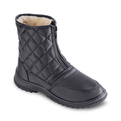 Czarne pikowane buty zimowe damskie 1