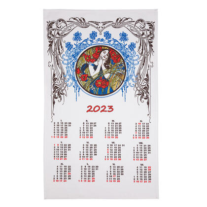 Kalendarz tekstylny na rok 2023 Alfons Mucha