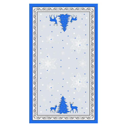 Ścierka bawełniana CHOINKA ŚWIĄTECZNA niebieska 42 x 75 cm