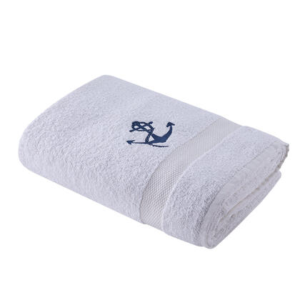Ręcznik kąpielowy frotte KOTWICA biały 70 x 140 cm 1