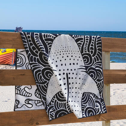 Ręcznik plażowy bawełniany REKIN, granatowy 90 x 180 cm 1