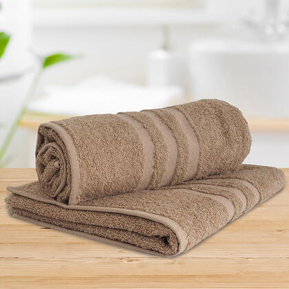 Komplet ręczników frotte STANDARD 2 sztuki brązowy 1