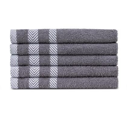 Zestaw ręczników frotte szary 30 x 50 cm 5 szt 1