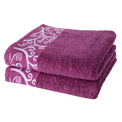 Zestaw 2 ręczników frotte VENEZIA fioletowy 50 x 100 cm 1