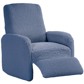 Bi-elastyczne pokrowce BUKLÉ denimowy, fotel relaks (sz. 70 - 90 cm)