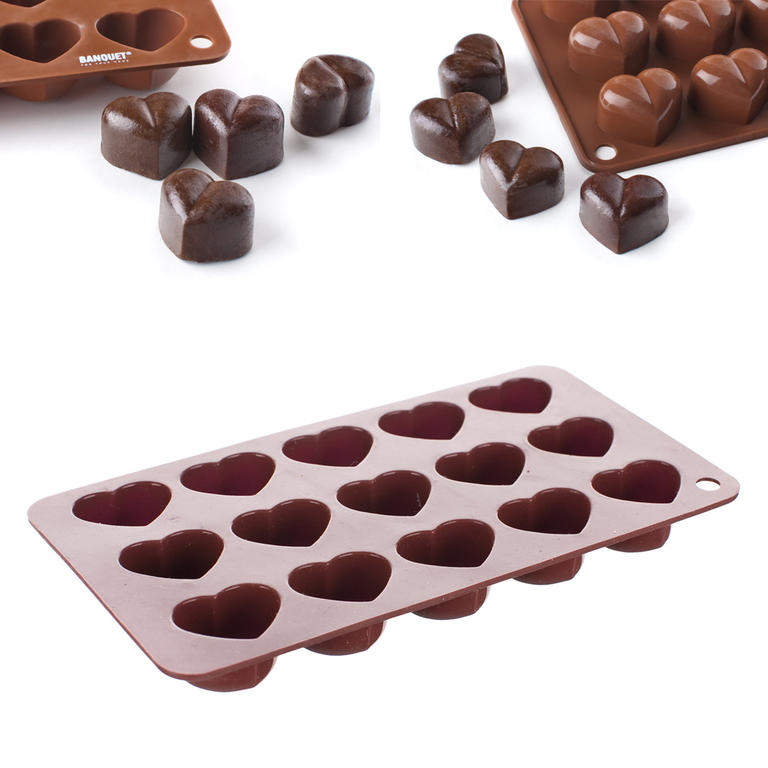 Forma silikonowa do przygotowania czekolady Serce, BANQUET 1