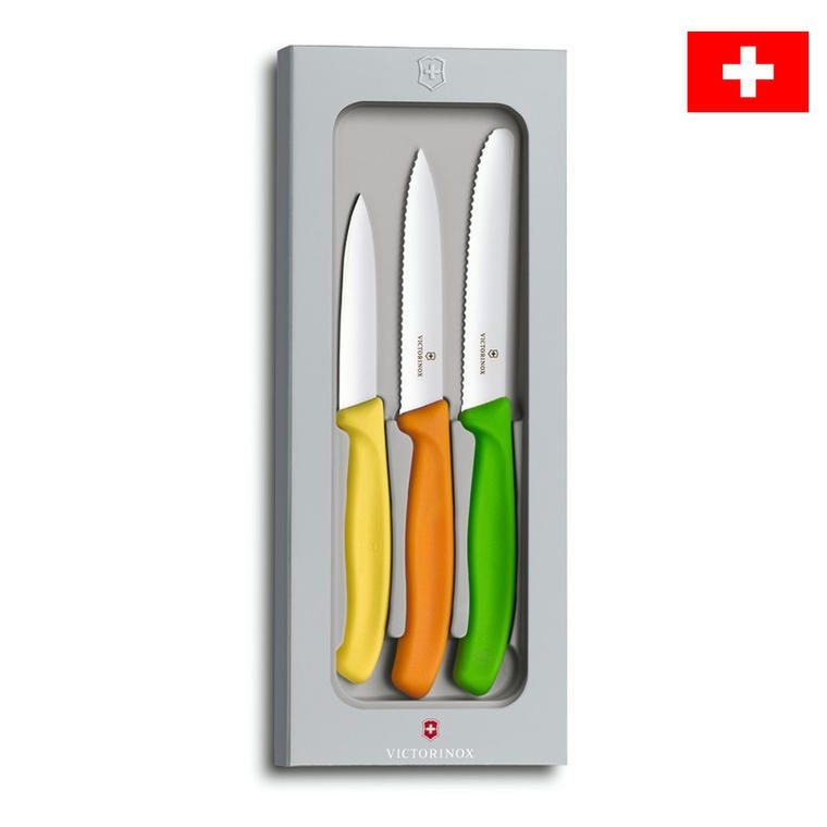 Stalowe noże kuchenne VICTORINOX z kolorową rękojeścią 3 szt. 1