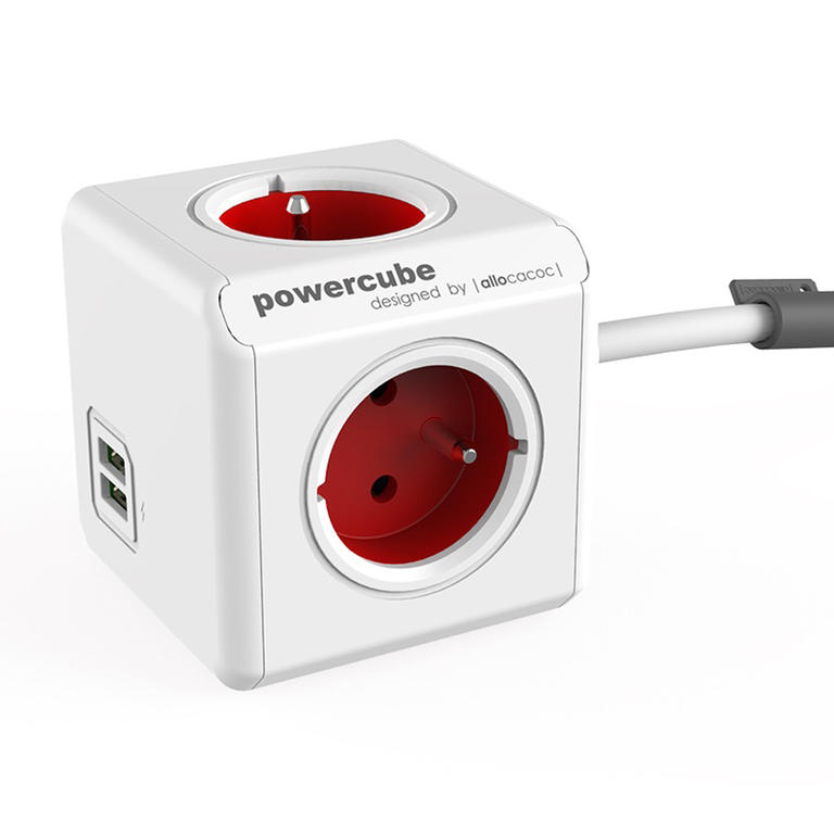 Rozgałęźnik PowerCube Extended USB czerwony 1