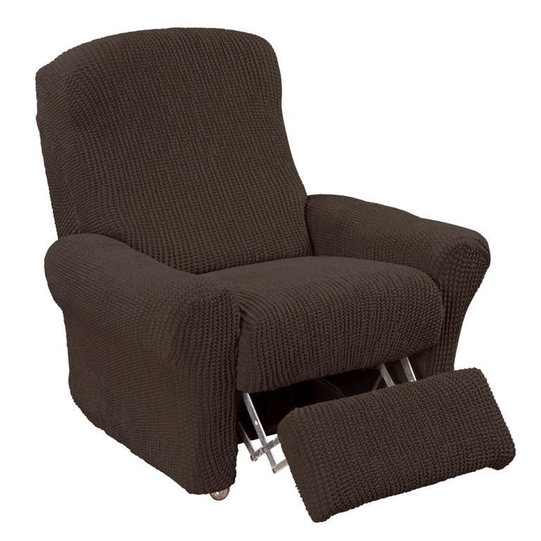 Super streczowe pokrowce GLAMOUR brąz, fotel relaks (sz. 70 - 90 cm) 1