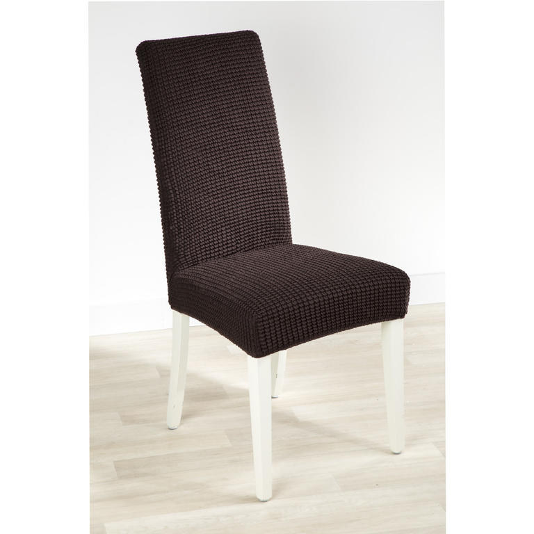 Super streczowe pokrowce GLAMOUR brąz, krzesła z oparciem 2 szt. 40 x 40 x 60 cm 1