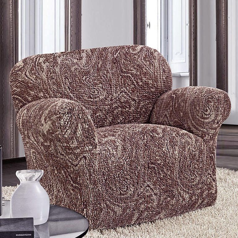 Bi-elastyczne pokrowce MAREA cieniowane brąz, fotel (sz. 60 - 110 cm) 1