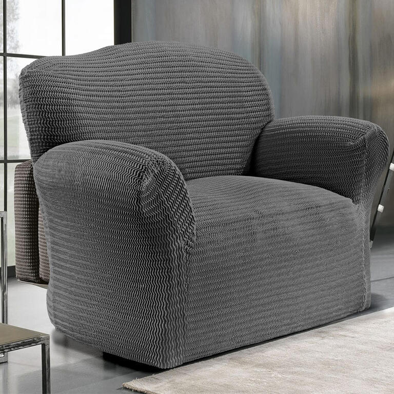 Bi-elastyczne pokrowce ADRIA antracyt, fotel (sz. 60 - 110 cm) 1