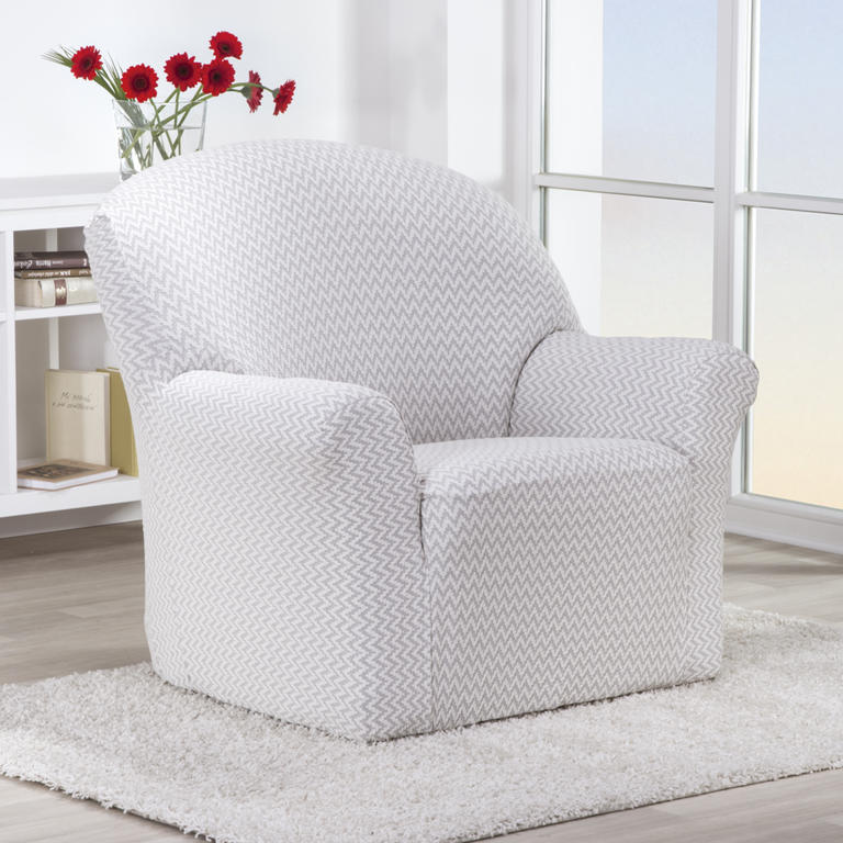 Elastyczne pokrowce CIKCAK biaława, fotel (sz. 60 - 110 cm) 1