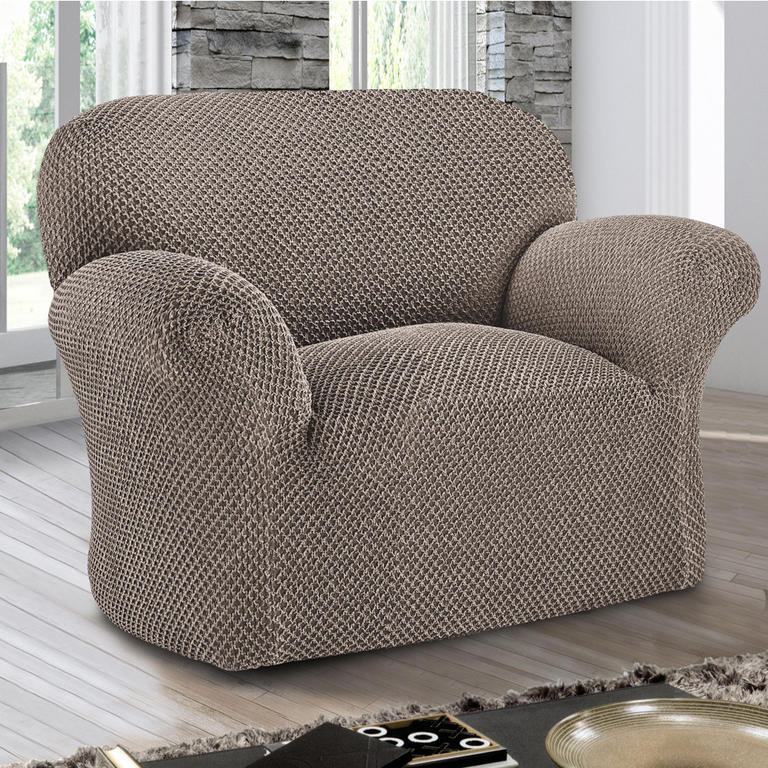 Bi-elastyczne pokrowce ROMA brązowy, fotel (sz. 60 - 110 cm) 1