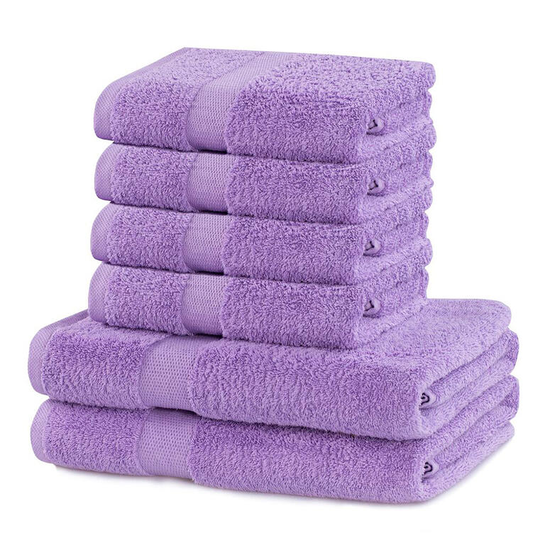 Bawełniane ręczniki frotte i ręczniki kąpielowe MARINA fioletowe, zestaw 6 szt. 1