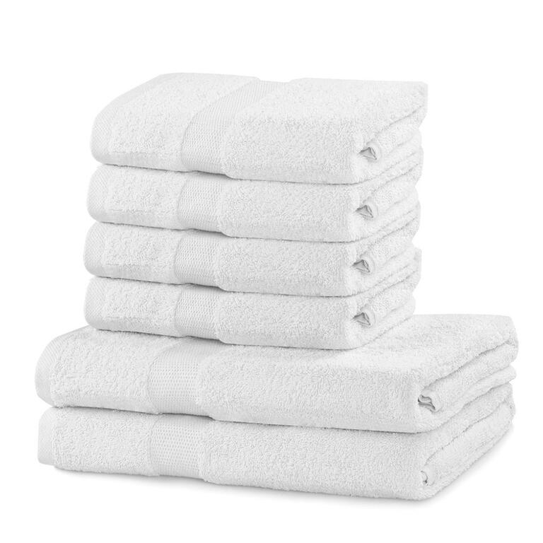 Bawełniane ręczniki frotte i ręczniki kąpielowe MARINA białe, zestaw 6 szt. 1