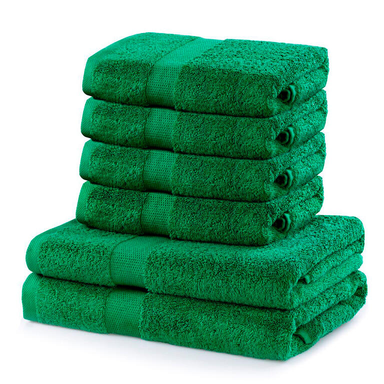 Bawełniane ręczniki frotte i ręczniki kąpielowe MARINA zielone, zestaw 6 szt. 1