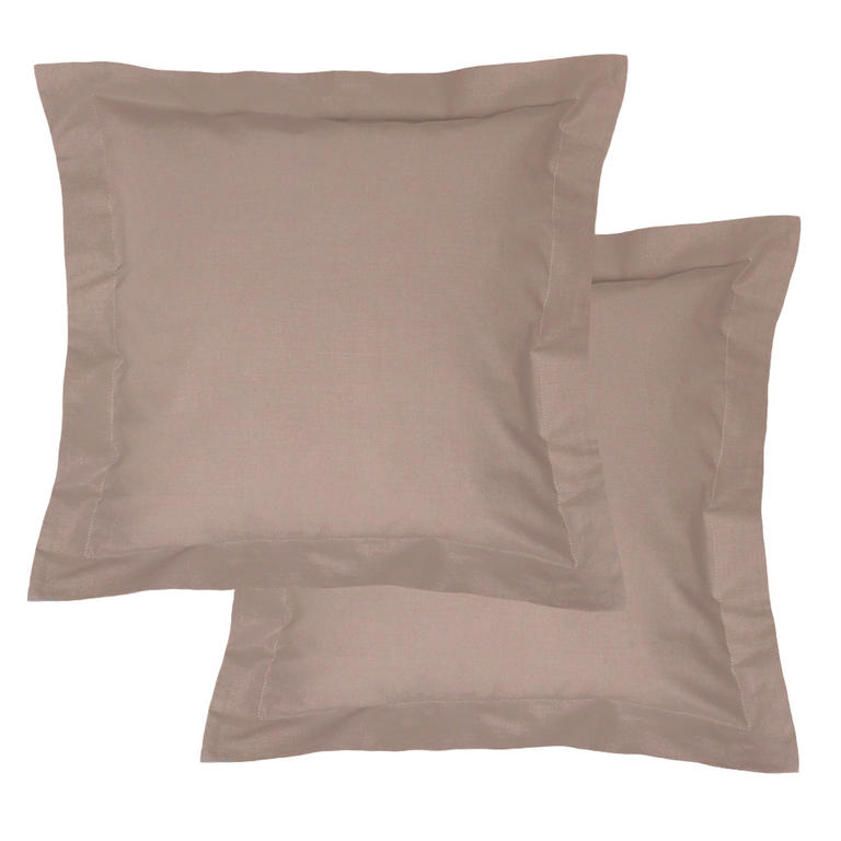 Bawełniane poszewki na poduszki z ramką, brązowe 2 szt. 1