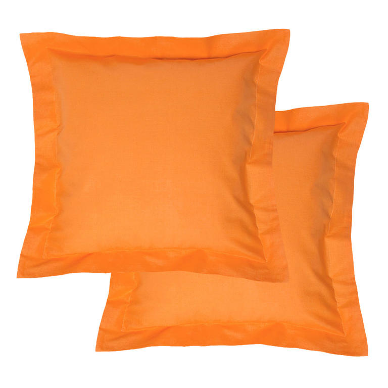Bawełniane poszewki na poduszki z ramką, pomarańczowe 2 szt. 1