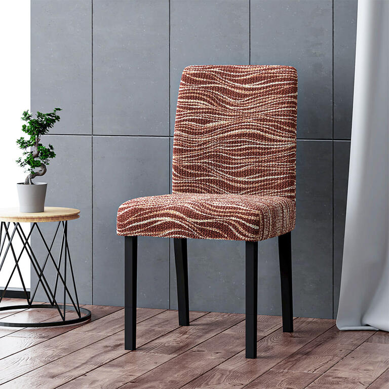 Bi-elastyczne pokrowce UNIVERSO NOWE cieniowane brąz krzesła z oparciem 2 szt. 45 x 45 x 50 cm