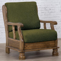 Super streczowe pokrowce NIAGARA zielone, fotel z drewnianymi bokami (sz. 50 - 80 cm) 1