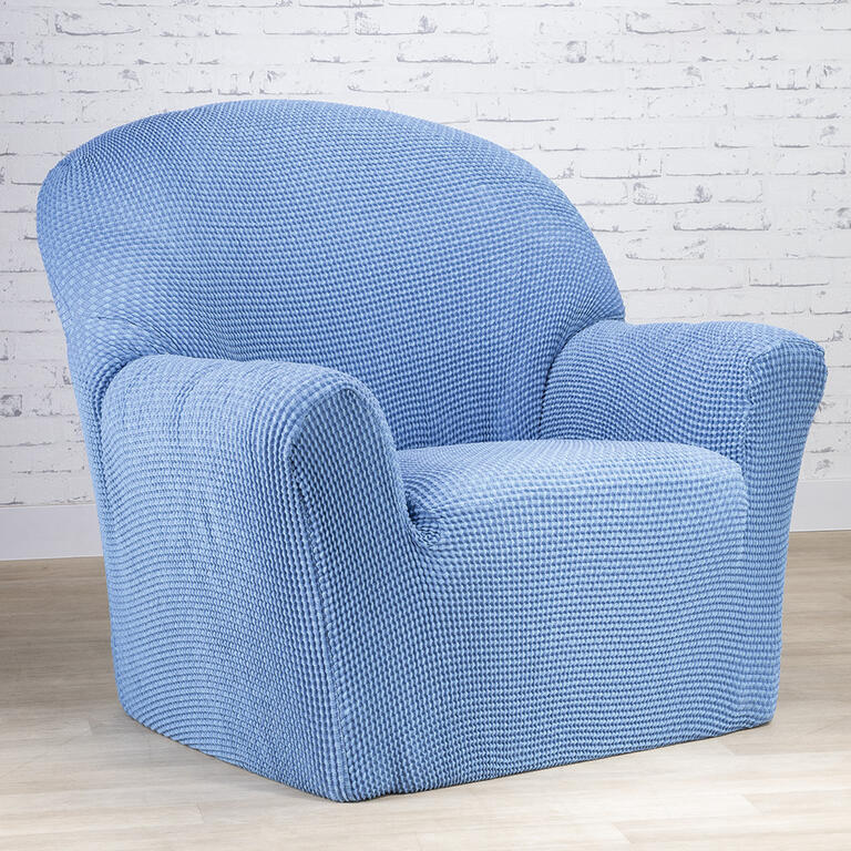 Super streczowe pokrowce NIAGARA niebieskie, fotel (sz. 70 - 110 cm) 1