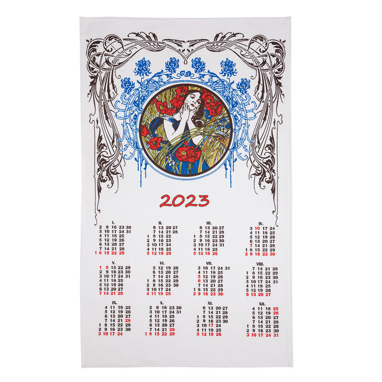Kalendarz tekstylny na rok 2023 Alfons Mucha 1