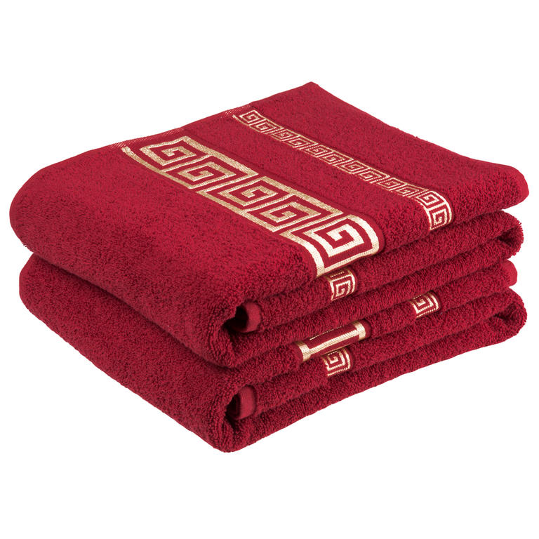 Komplet ręczników frotte ATÉNY bordowy 50 x 90 cm 1