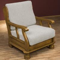 Super streczowe pokrowce GLAMOUR śmietankowe, fotel z drewnianymi bokami (sz. 60 - 80 cm) 4